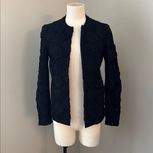 Super Trash Jeeper Black Floral Lace Blazer Sz S